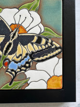 Load image into Gallery viewer, framed 6"x6" swallowtail butterfly tile