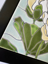 Load image into Gallery viewer, framed 6"x6" lotus tile