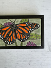 Load image into Gallery viewer, framed 3"x6" monarch butterfly tile