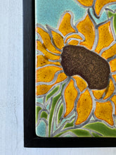 Load image into Gallery viewer, framed 3"x6" sunflower tile