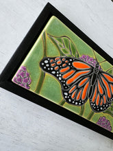 Load image into Gallery viewer, framed 3"x6" monarch butterfly tile