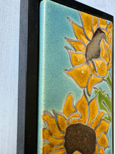 Load image into Gallery viewer, framed 3"x6" sunflower tile