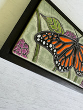 Load image into Gallery viewer, framed 3"x6" monarch butterfly tile