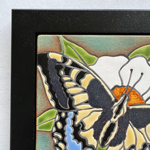 Load image into Gallery viewer, framed 6"x6" swallowtail butterfly tile