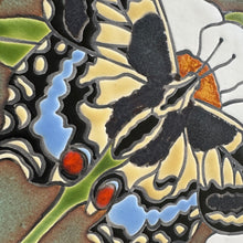 Load image into Gallery viewer, framed 6"x6" swallowtail butterfly tile