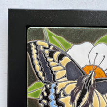 Load image into Gallery viewer, framed 6"x6" swallowtail butterfly tile