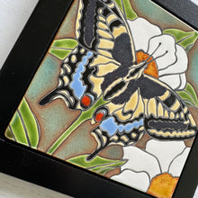 Load image into Gallery viewer, framed 6"x6" swallowtail butterfly tile