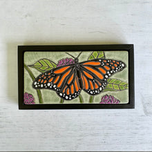 Load image into Gallery viewer, framed 3"x6" monarch butterfly tile