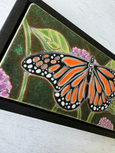 Load image into Gallery viewer, framed 3"x6" monarch butterfly tile