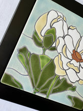 Load image into Gallery viewer, framed 6"x6" lotus tile