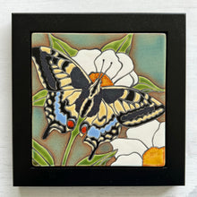 Load image into Gallery viewer, framed 6"x6" swallowtail butterfly tile