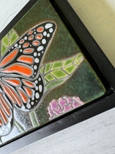 Load image into Gallery viewer, framed 3"x6" monarch butterfly tile