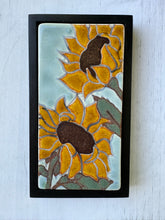 Load image into Gallery viewer, framed 3"x6" sunflower tile