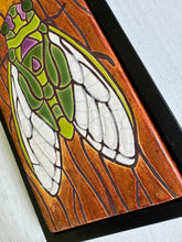 Load image into Gallery viewer, framed 3"x6" cicada tile