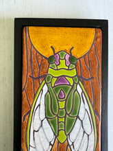 Load image into Gallery viewer, framed 3"x6" cicada tile