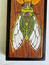 Load image into Gallery viewer, framed 3"x6" cicada tile