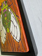 Load image into Gallery viewer, framed 3"x6" cicada tile