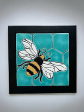 Load image into Gallery viewer, framed 6&quot;x6&quot; honey bee tile
