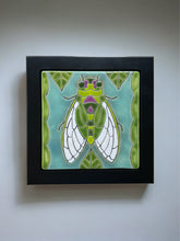 Load image into Gallery viewer, framed 6"x6" Cicada tile