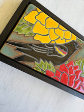 Load image into Gallery viewer, framed 3&quot;x6&quot; red wing black bird tile
