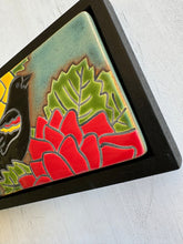 Load image into Gallery viewer, framed 3"x6" red wing black bird tile