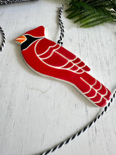 Load image into Gallery viewer, handmade ceramic cardinal ornament, single or pair