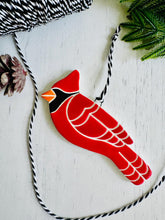 Load image into Gallery viewer, handmade ceramic cardinal ornament, single or pair