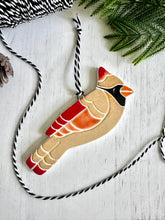 Load image into Gallery viewer, handmade ceramic cardinal ornament, single or pair