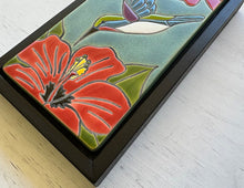 Load image into Gallery viewer, framed 3"x6" hummingbird tile