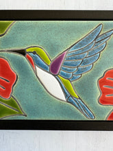 Load image into Gallery viewer, framed 3"x6" hummingbird tile