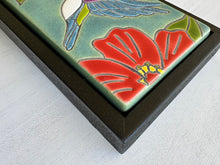 Load image into Gallery viewer, framed 3&quot;x6&quot; hummingbird tile
