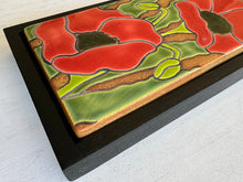 Load image into Gallery viewer, framed 3&quot;x6&quot; poppy tile
