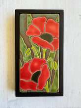 Load image into Gallery viewer, framed 3"x6" poppy tile
