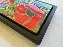 Load image into Gallery viewer, framed 3"x6" poppy tile
