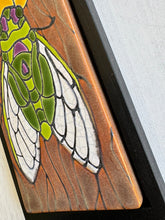 Load image into Gallery viewer, framed 3"x6" cicada tile