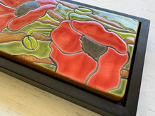 Load image into Gallery viewer, framed 3&quot;x6&quot; poppy tile
