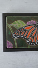 Load and play video in Gallery viewer, framed 3"x6" monarch butterfly tile