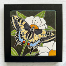 Load image into Gallery viewer, framed 6&quot;x6&quot; swallowtail butterfly tile
